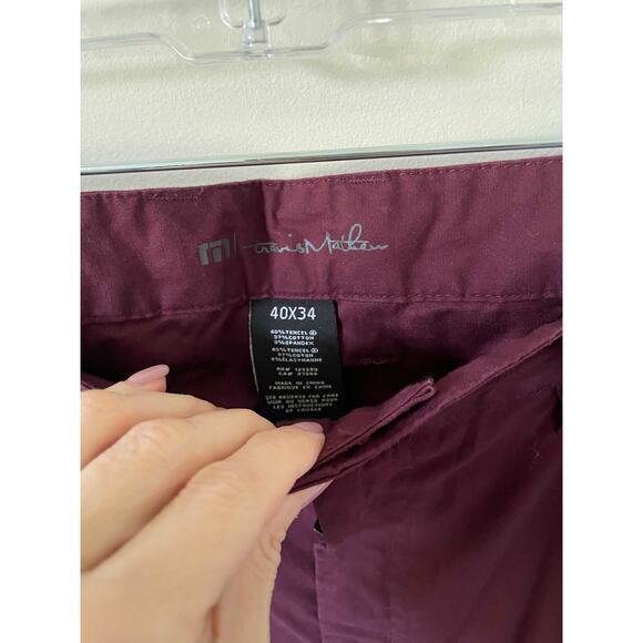Travis Mathew Lightweight Chino Golf Pant Wine Red Purple Size 40x34 NEW - Picture 8 of 8